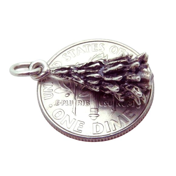 Vintage Sterling Silver 3D Christmas Tree Pine Tree Charm 1940s - Picture 2 of 8